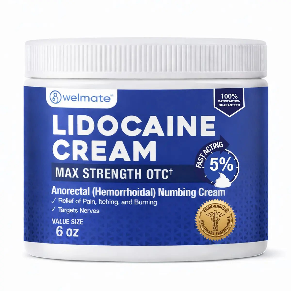 WELMATE 5% Lidocaine Cream for Hemorrhoids, 6 oz Jar – Fast-Acting Lidocaine Numbing Cream & Topical Analgesic Cream for Anorectal Itch Relief WELMATE Au supplements