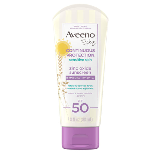 Aveeno Baby Continuous Protection Zinc Oxide Mineral Sunscreen Lotion for Sensitive Skin Aveeno BabyUS supplements