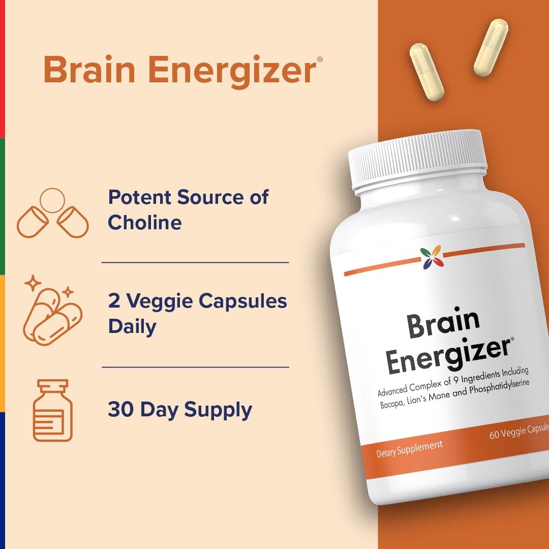 Stop Aging Now - Brain Supplement Complex - with Ginkgo Biloba, Lion's Mane, Bacopa, and DMAE - 60 Vegetarian Capsules - Advanced Blend Stop Aging Now Au supplements