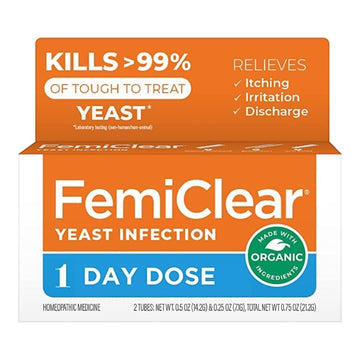 FemiClear 1-Day Dose Yeast Infection | Yeast Infection Relief | Homeopathic Solution FemiClear Au supplements