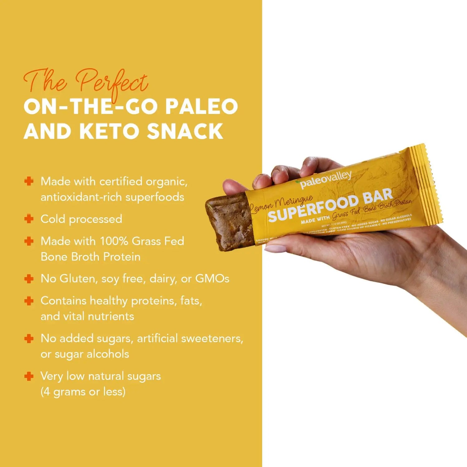 Paleovalley Superfood Bars – Lemon Meringue– 10 Pack – 9g Protein per Bar – Gluten-Free, Grain-Free, Paleo, Non-GMO – On-the-Go Snack Paleovalley Au supplements