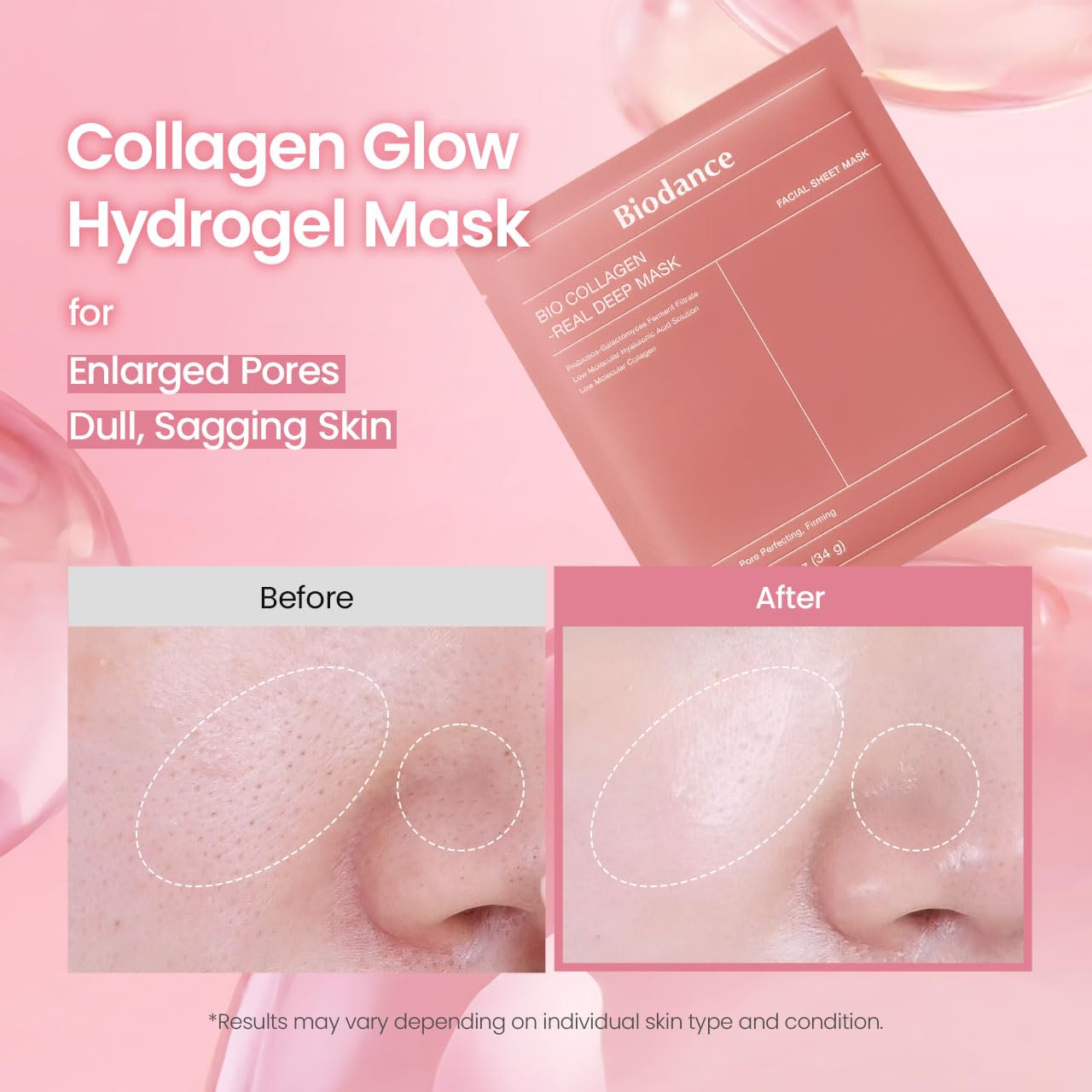 BIODANCE Bio-Collagen Real Deep Mask, Hydrating Overnight Hydrogel Face Mask, Pore Minimizing, Elasticity, Plumping, Travel Essentials & Self Care Gifts for Women, Korean Skin Care | 1.19oz(34g) x 4ea BIODANCE Au supplements