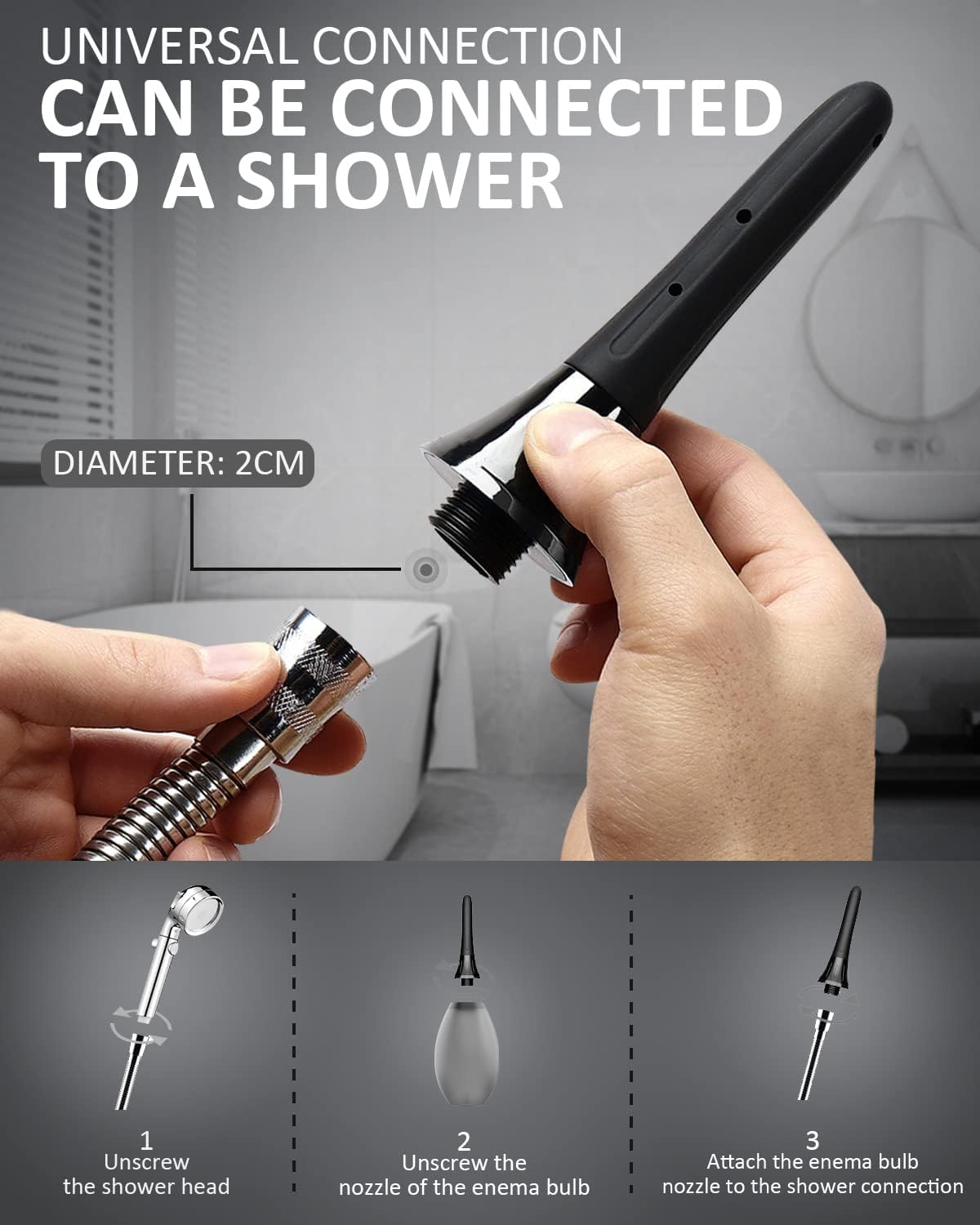 Onegreen Enema Douche Bulb Anti Back-Flow Portable Anal Douche Connected to Shower Hole Onegreen Au supplements