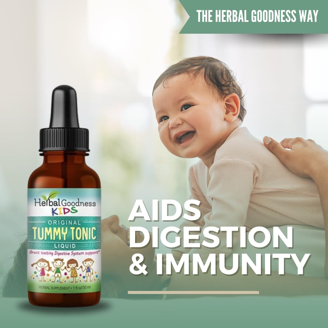 Kids Tummy Support Tonic Liquid Extract, Tasty Digestive System Support Supplement for Kids -1oz - Herbal Goodness Herbal Goodness Au supplements