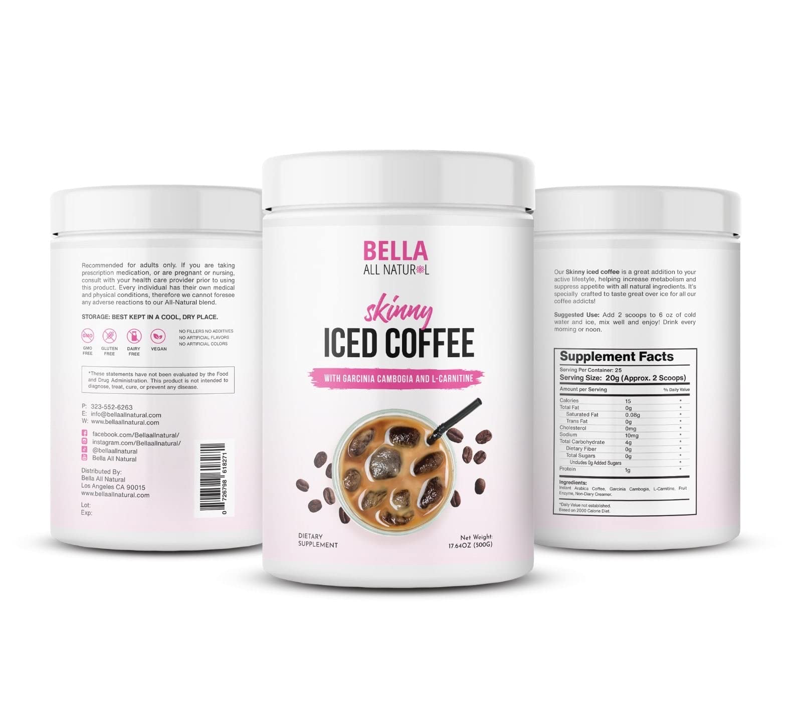 Bella All Natural Skinny Iced Coffee - Good Taste - 500 Grams Bella All Natural Au supplements