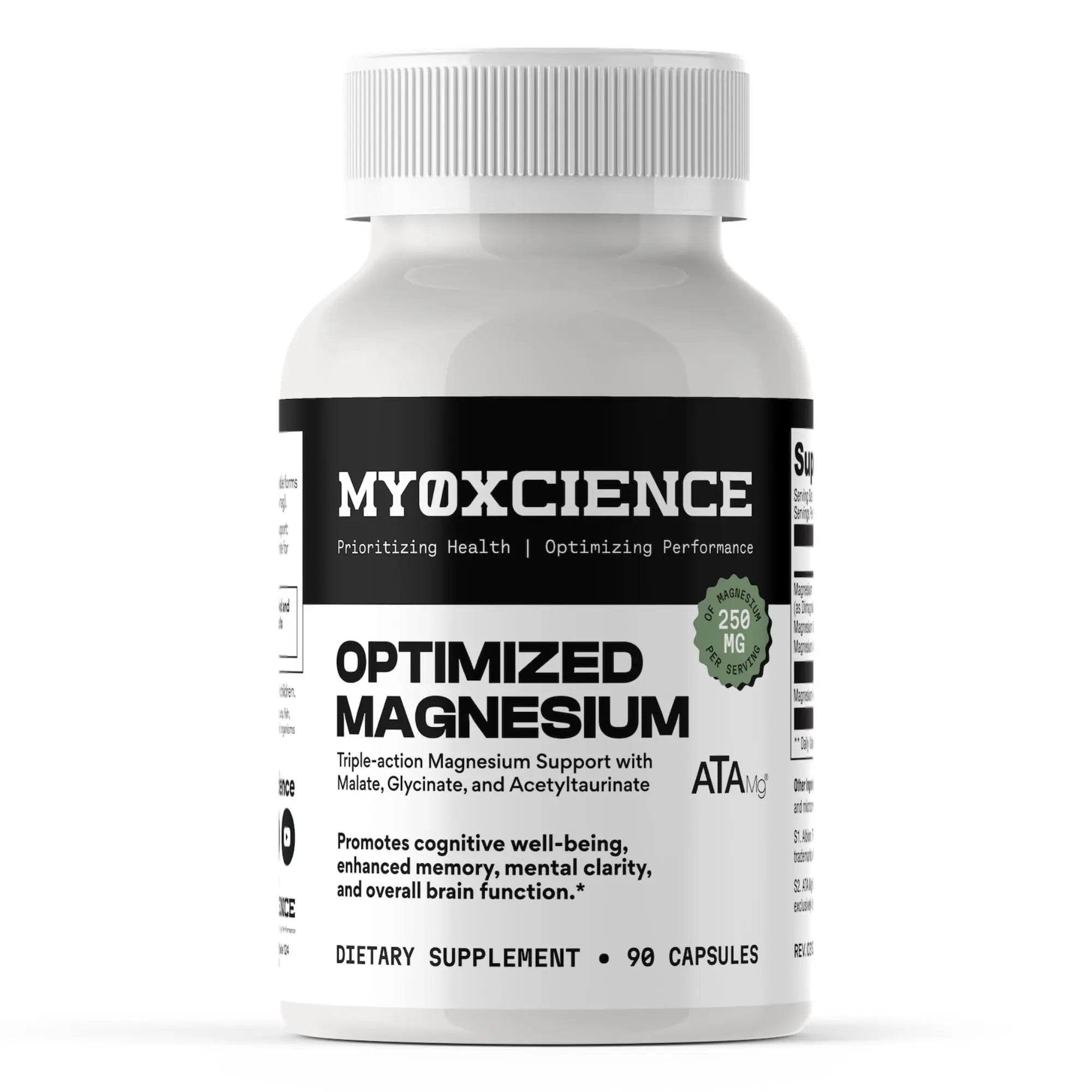 MYOXCIENCE Optimized Magnesium Glycinate + Magnesium Taurate (as ATAmag®) for High Brain Bioavailability to Support Stress Relief and Sleep | 30 Servings MYOXCIENCE Au supplements