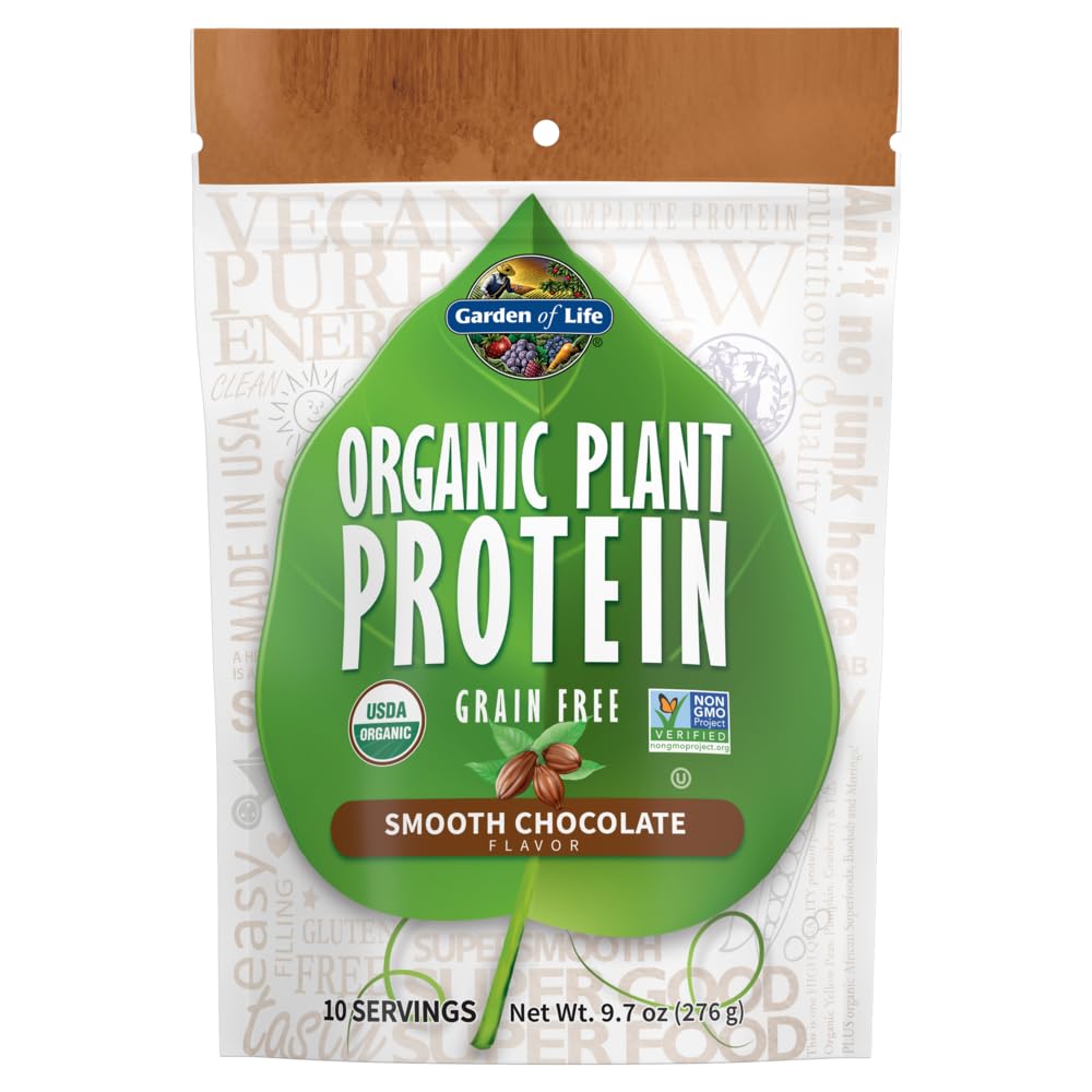 Garden of Life Organic Plant Protein Smooth Chocolate Powder, 10 Servings - Vegan, Grain Garden of Life Au supplements