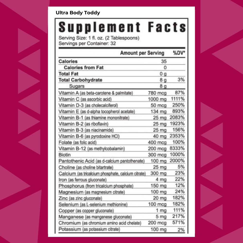 Youngevity Ultra Body Toddy - 100+ Nutrient Mega Multi-Vitamin Mineral Supplement for Men and Women - Enhanced Absorption - Phytonutrients - Amino Acids - (32 Fl Oz) Youngevity Au supplements