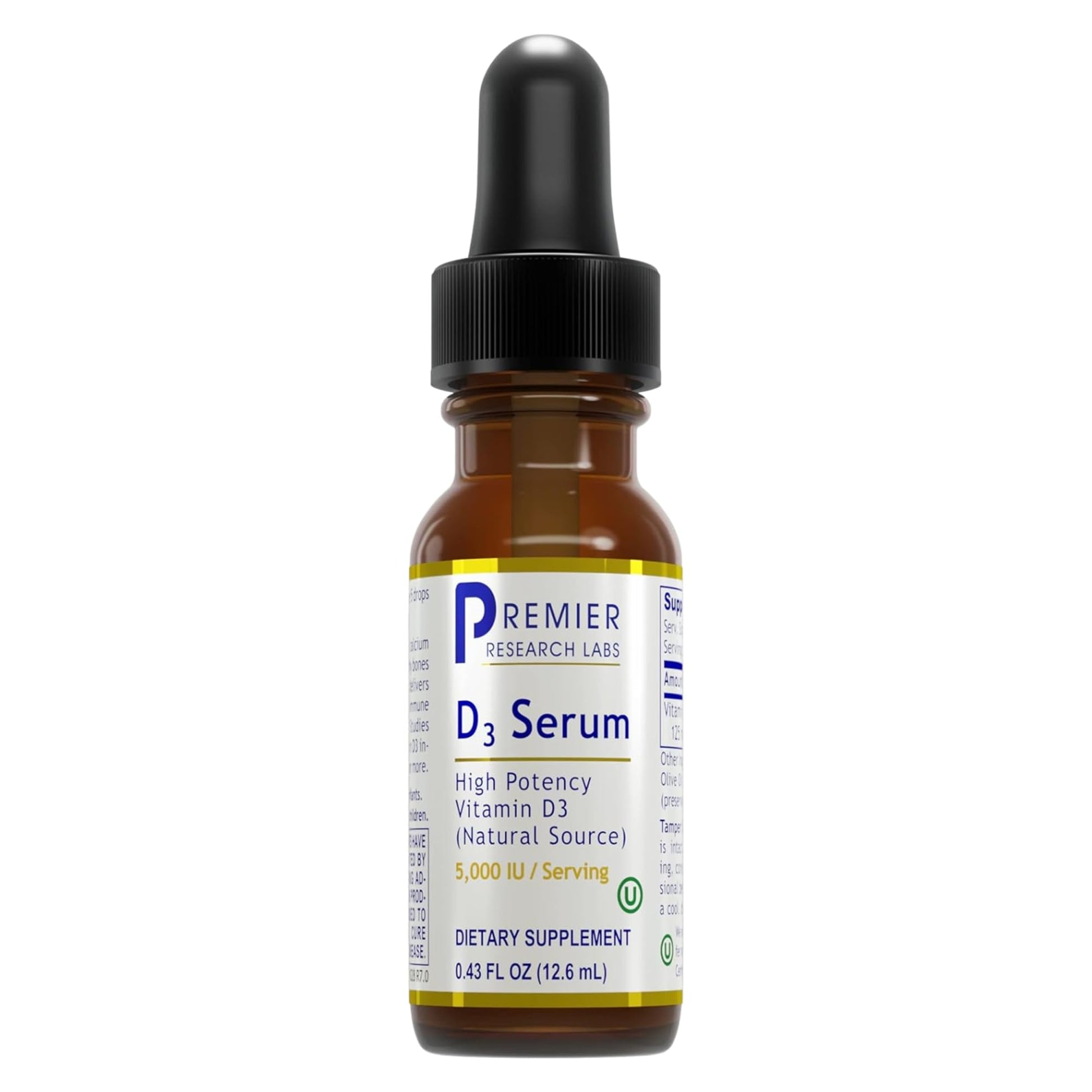 Premier Research Labs Vitamin D3 Serum - Liquid Vitamin D Oil Drops for Adults, Liquid Vitamin D3 5000 IU, Sublingual Vit D3 Liquid - 0.43 fl oz Premier Research Labs Au supplements