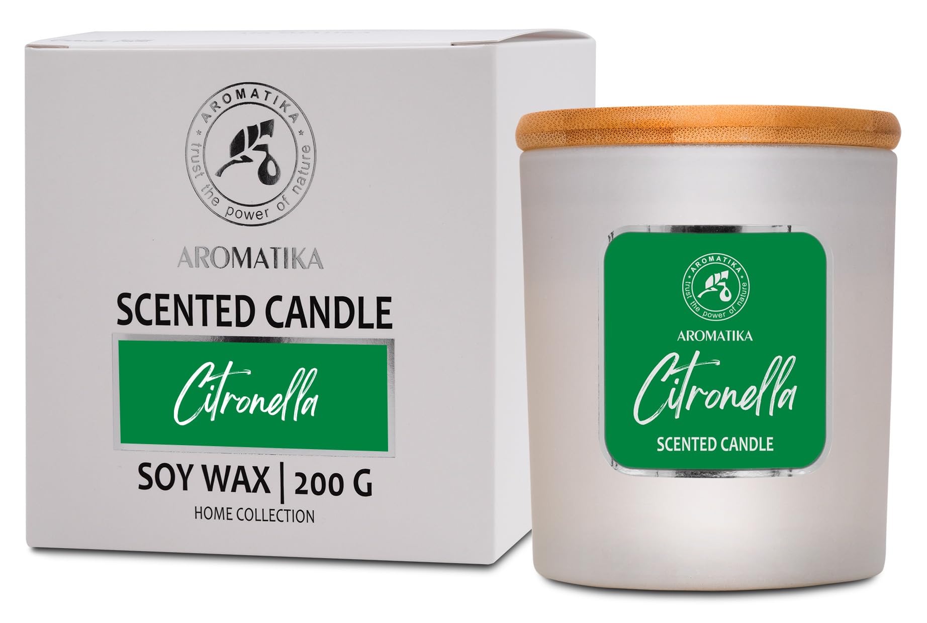 Scented Candle Citronella 200g - Aromatherapy Candle - Soy Wax Candles for Home Scented AROMATIKA Au supplements