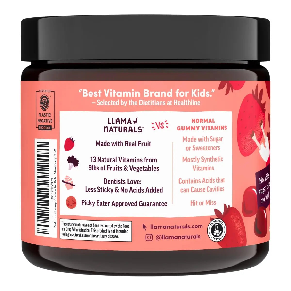 Llama Naturals Kids Multivitamin Gummies | Real Fruit, No Added Sugar Cane | Organic Vegan Toddler Whole Food Vitamins | Llama Naturals Au supplements