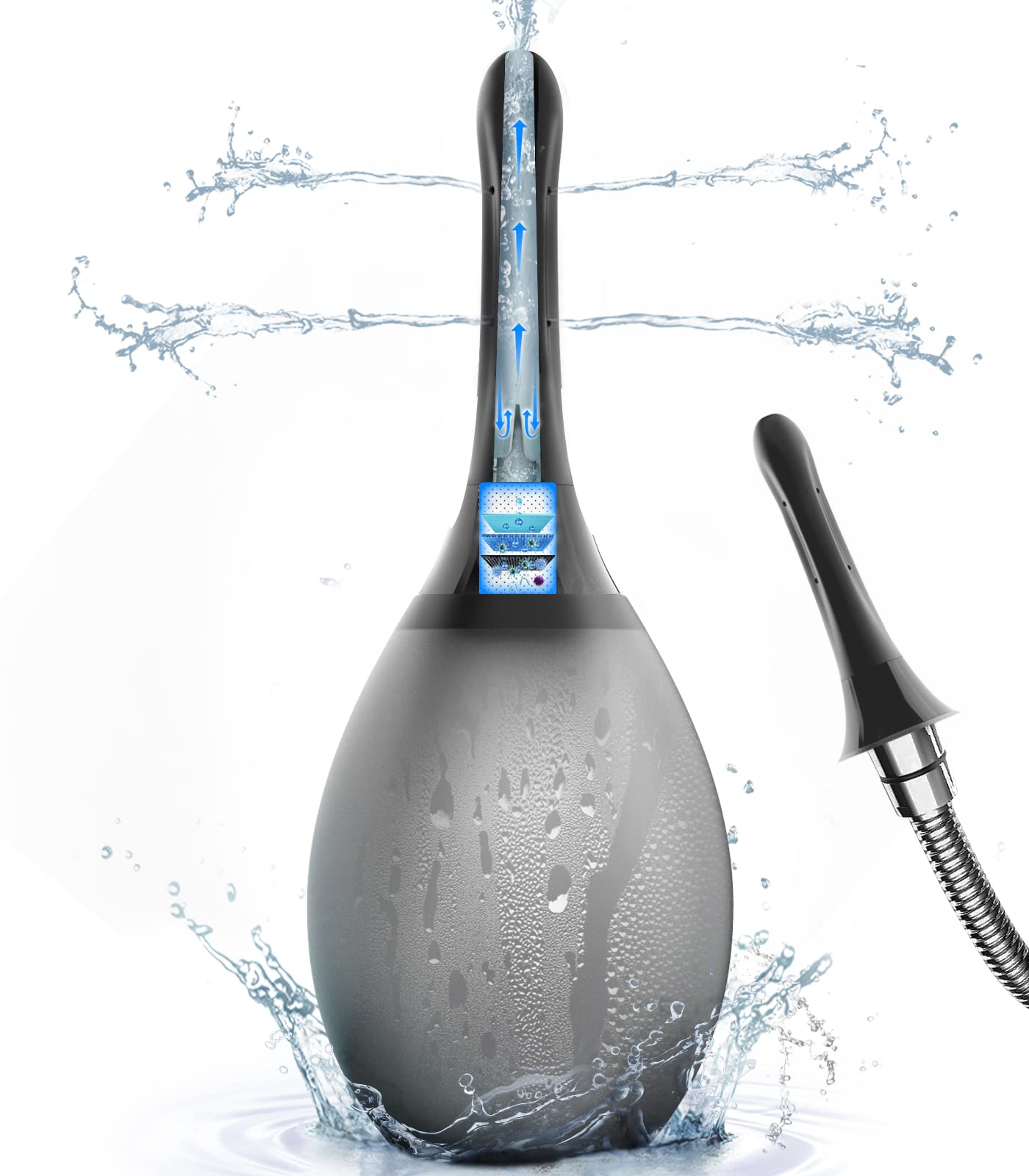 Enema Douche Anti Back-Flow, Amal Douche Connected to Shower Hole,Enema Bulb with 7 Spouts PropoDusche Au supplements