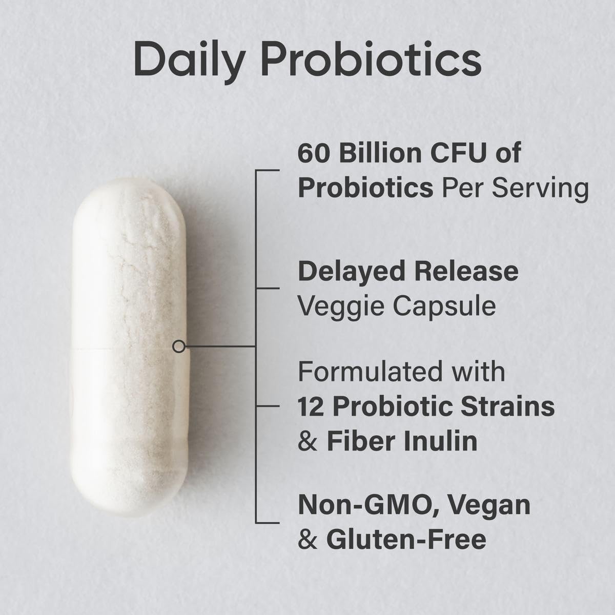 Sports Research Daily Probiotics with Prebiotics, 60 Billion CFU - Vegan Capsules for Gut Health & Digestive Support, Probiotics for Women & Men - Non-GMO Verified & Gluten Free - 30 Count Sports Research Au supplements