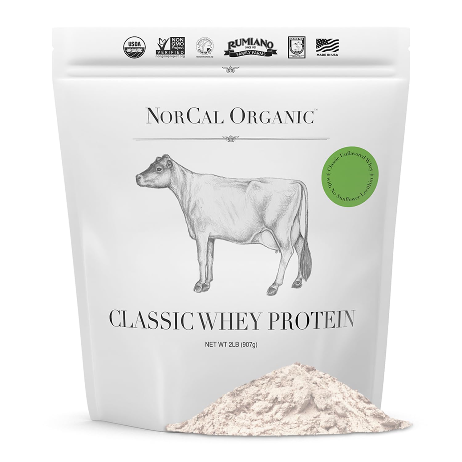 NorCal Organic Classic Whey Protein - 2lbs Bulk | 100% Grass-Fed & Finished NorCal Organic Au supplements