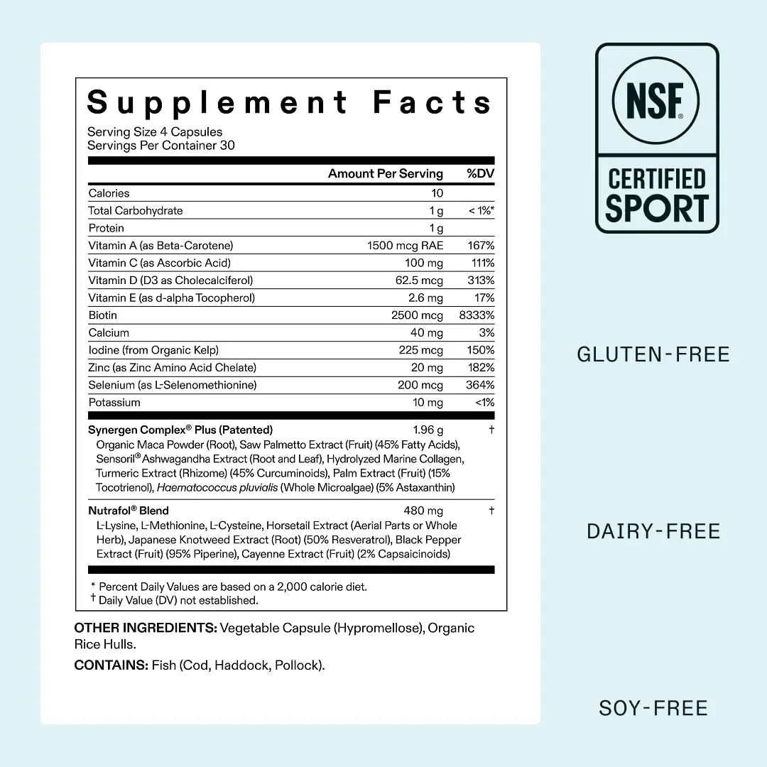 Nutrafol Women's Balance Hair Growth Supplements, Ages 45 and Up, Clinically Proven for Visibly Thicker Hair and Scalp Coverage, Dermatologist Recommended - 1 Month Supply Nutrafol Au supplements