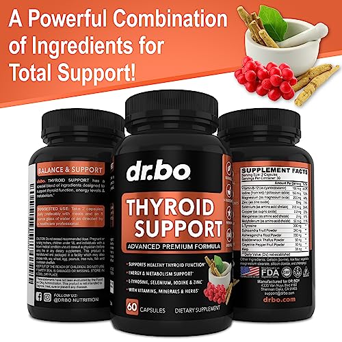 Thyroid Support for Women & Men Supplement - Natural Metabolism, Mood & Energy Enhancer DR. BO Au supplements