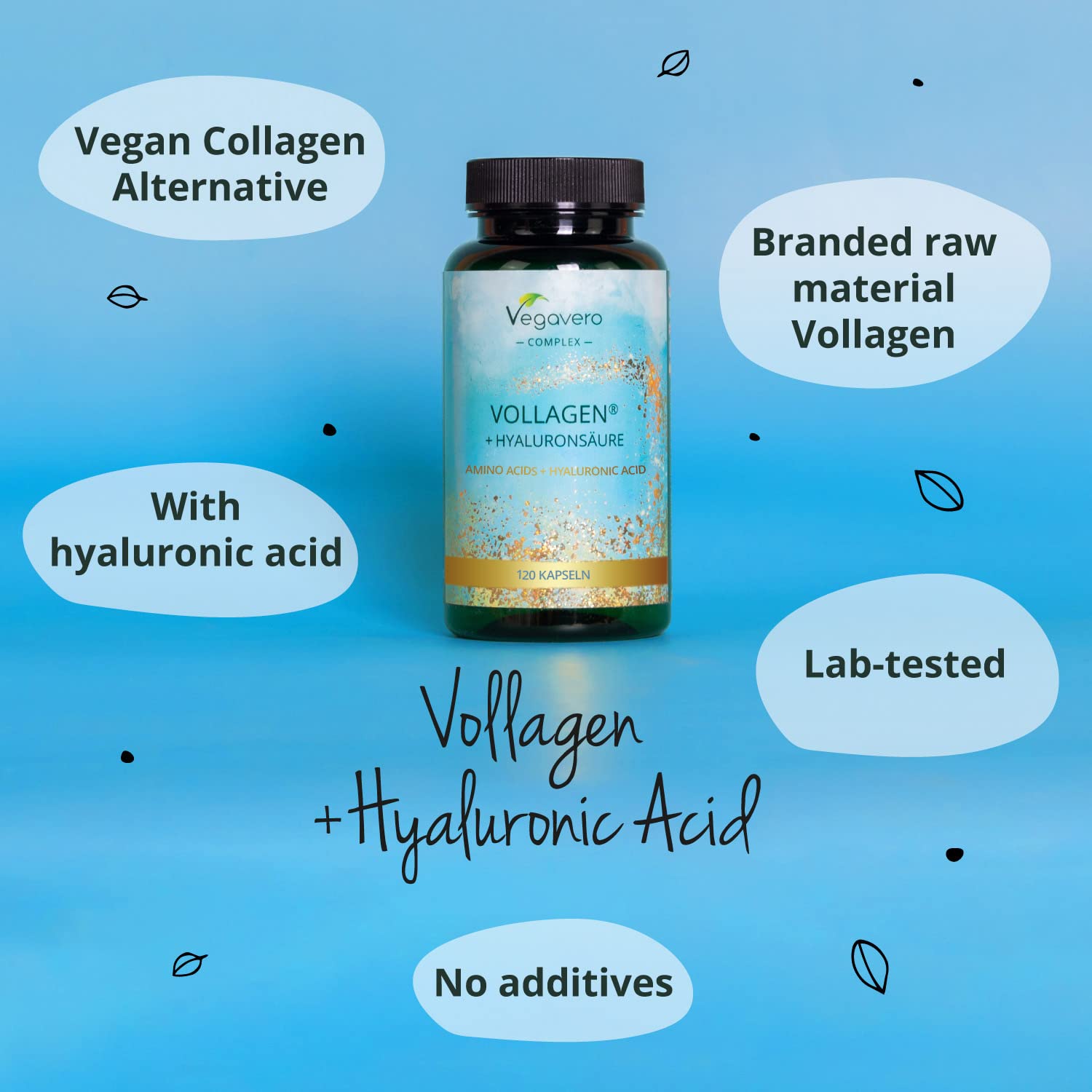 Vegavero Vegan Collagen Complex + Hyaluronic Acid | NO Additives | Vegan Collagen Powder Vollagen Vegavero Au supplements