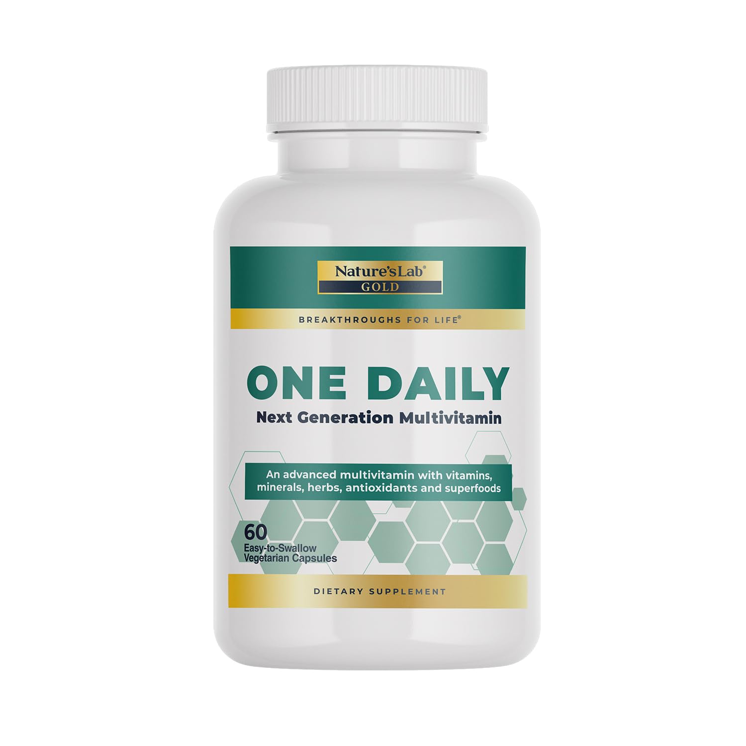 Nature's Lab Gold One Daily Multivitamin - Contains 19 Essential Vitamins & Minerals including Vitamin C, D3 & Zinc - 60 Capsules (2 Month Supply) Nature's Lab Au supplements