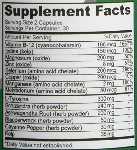NusaPure Premium Thyroid Support Supplement (Non-GMO) 120 caps for with Ashwaganda NusaPure Au supplements