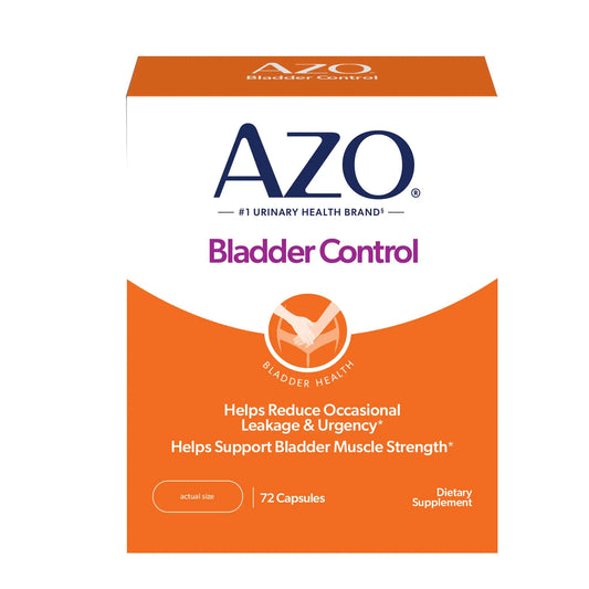 AZO Bladder Control with Go-Less Daily Supplement | Helps Reduce Occasional Urgency, leakage due to laughing, sneezing and exercise††† | 72 Capsules AZOAU supplements