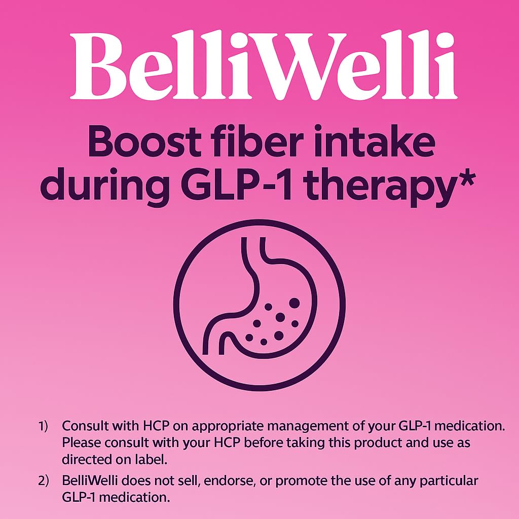 BelliWelli Fiber Supplement for Women & Men Premium Daily Fiber Powder from Organic Acacia with Added Collagen Electrolytes & Probiotics No Bloat Constipation & Gut Health Support(Strawberry Lemonade) Belli Welli Au supplements