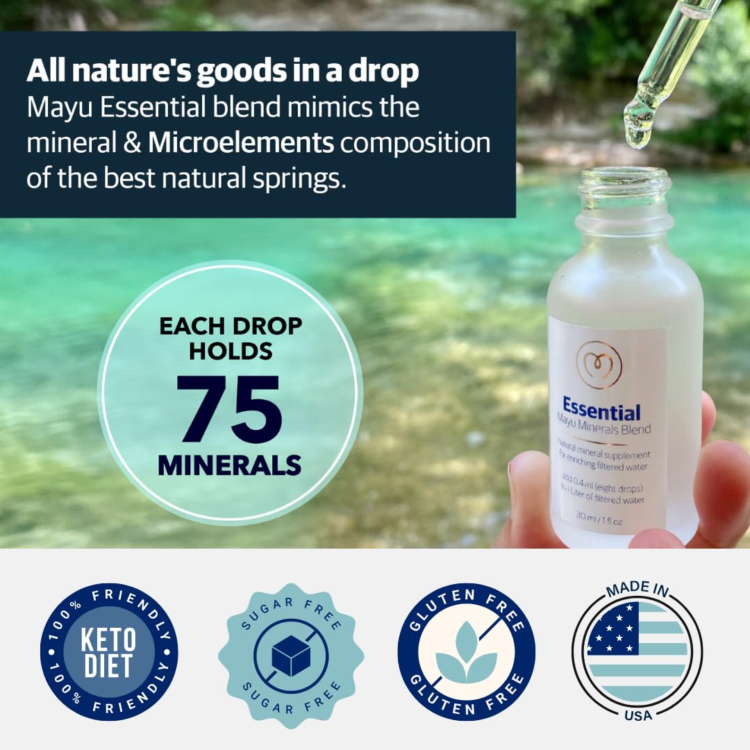 MAYU Trace Mineral Drops - 3 Bottles - 80+ Full-Spectrum Ionic Minerals for Water - Great-Tasting Mineral Supplement for Hydration - Magnesium, Potassium & Zinc - No Additives - 90 Servings mayu Au supplements
