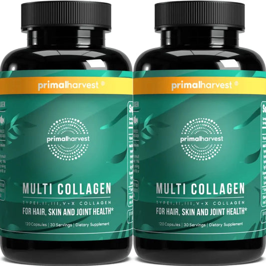 Primal Harvest 2 Pack, Multi Collagen Pills for Women and Men (Type I, II, III, V, X) Primal HarvestAU supplements