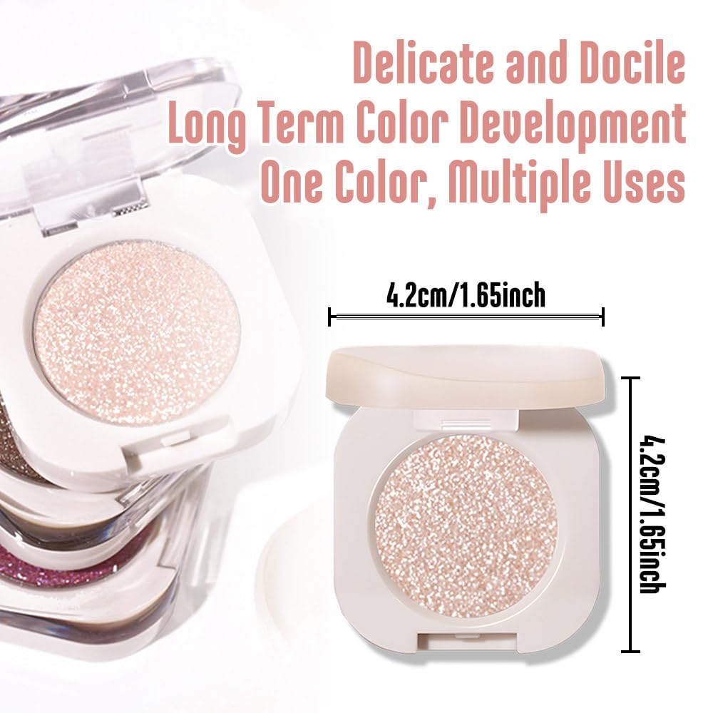 FeiCuiYun Glitter Shimmer Sparkle Eye Shadow Palette Makeup for Older Women, Pearl White Silver Glitter Shimmer Metallic Holographic Iridescent Cream Iridescent Single Monochrome Eyeshadow Makeup, 11 FeiCuiYun Au supplements
