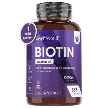Biotin Hair Growth Supplement 12000mcg - 365 Vegan Biotin Tablets (1 Year Supply) maxmedix Au supplements
