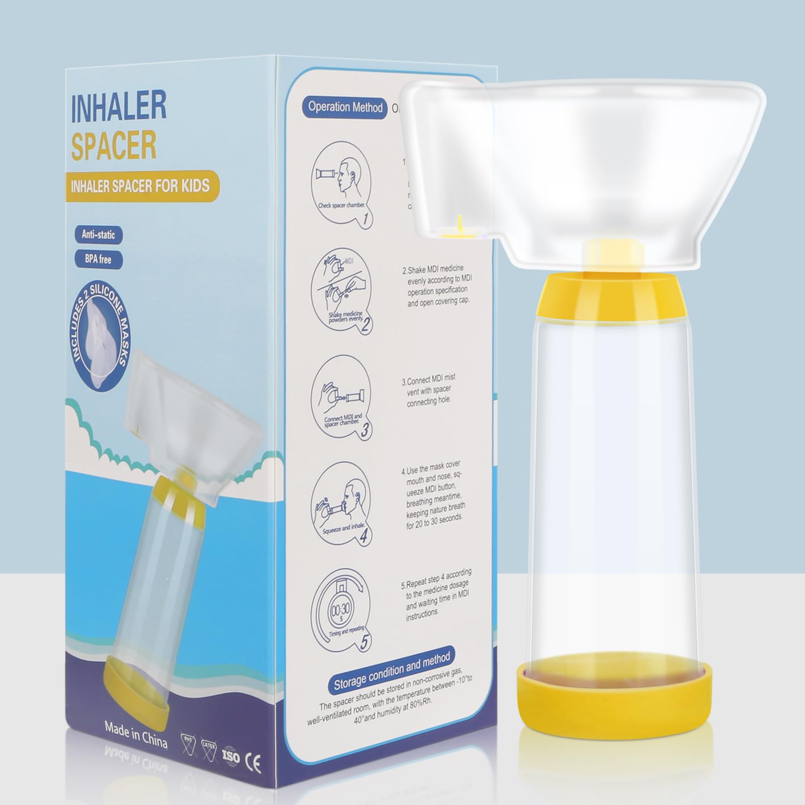 Fivepropy Handheld Spacer for Infant, Toddle, Baby, Kids and Adults with 2 Comfortable Fivepropy Au supplements