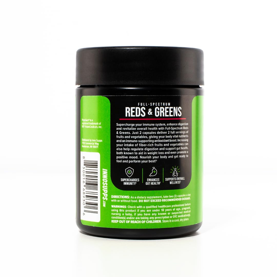 InnoSupps Full Spectrum Reds & Greens | PhytoServ, 2 Servings of Fruits + Veggies Per InnoSupps Au supplements