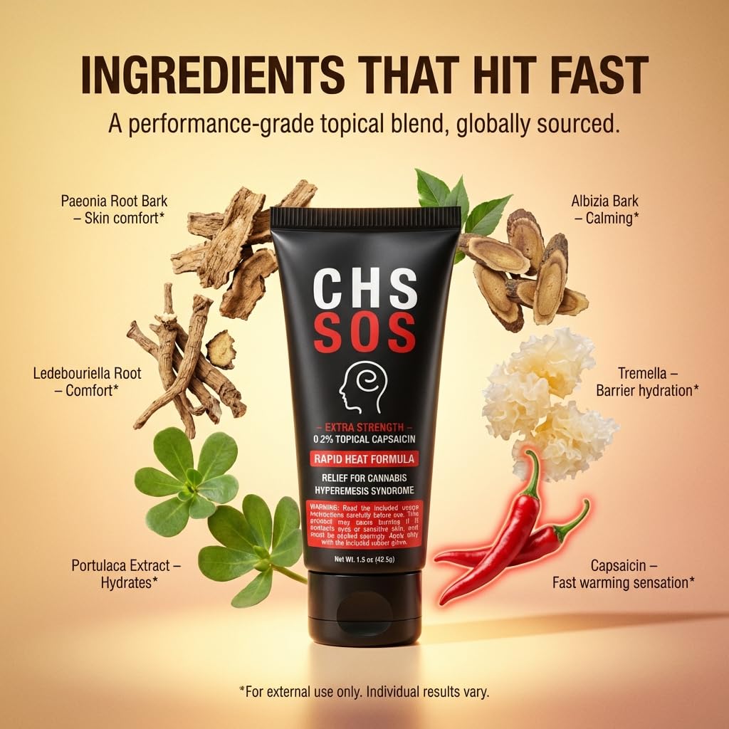 CHS SOS Warming Relief Cream – High Potency Capsaicin Topical for Abdominal & Muscle Discomfort – Soothing Warming Sensation for Targeted Comfort – Fast-Acting, Non-Greasy Formula – 1.5 oz x 2pack CHS SOS Au supplements