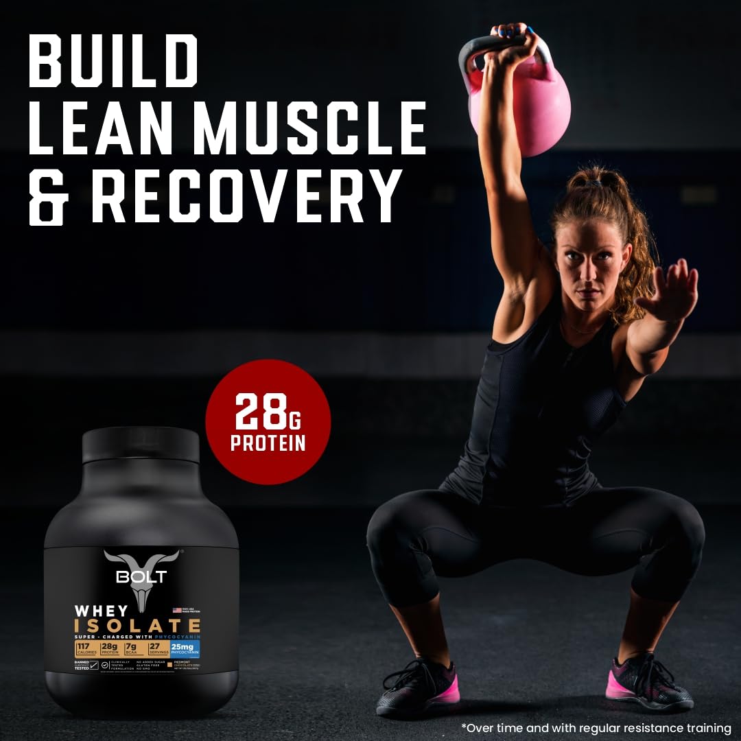 Bolt Nutrition Whey Isolate Protein Powder | with Superfood Phycocyanin | Muscle Strength Bolt Nutrition Au supplements