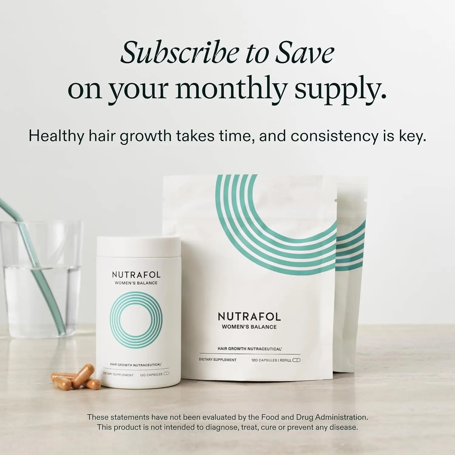 Nutrafol Women's Balance Hair Growth Supplements, Ages 45 and Up, Clinically Proven for Visibly Thicker Hair and Scalp Coverage in 3-6 Months, Dermatologist Recommended - 1 Month Supply Refill Pouch Nutrafol Au supplements