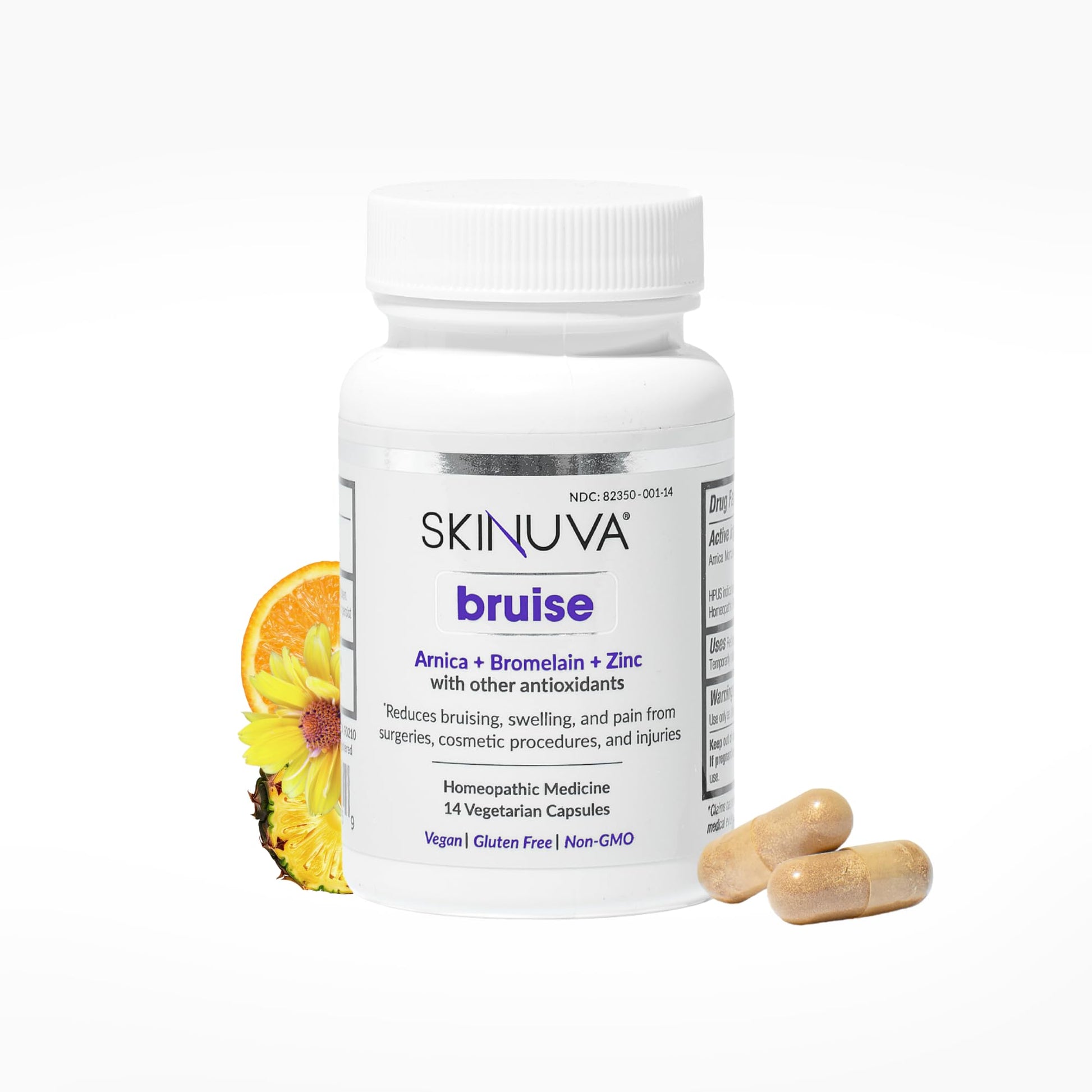 Skinuva® Bruise - Supplement for Bruising and Swelling - A Homeopathic Bruise Remedy Formulated with Arnica, Bromelain & Zinc - 14 Capsules (7-Day Treatment) Skinuva Au supplements