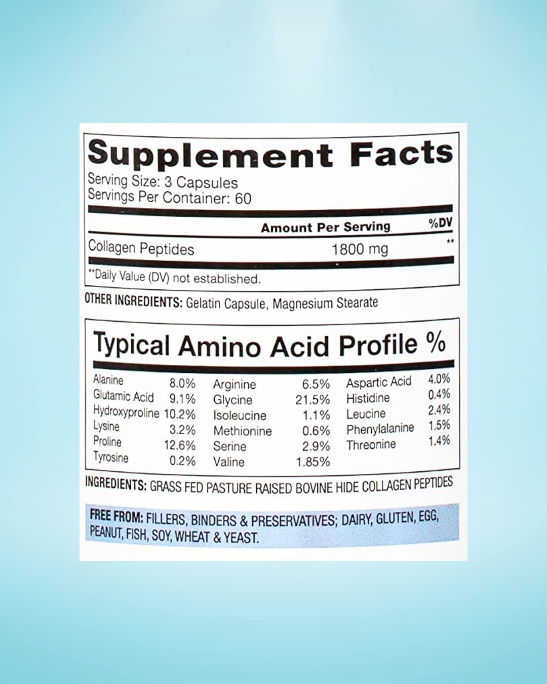 BioOptimal Collagen Peptides Capsules - Grass-Fed, Pasture-Raised Hydrolyzed Protein Supplement for Skin, Hair, & Nails - Non-GMO, Zero Sugar Daily Pills for Men & Women (180 Capsules) BioOptimal Au supplements
