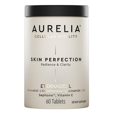 AURELIA Skin Perfection | Advanced Cellular Anti-Aging Supplement | Enhance Skin Clarity, & Tone | with Zinc, Resveratrol, Niacinamide, Ergothioneine, & Vitamin C AURELIA Au supplements
