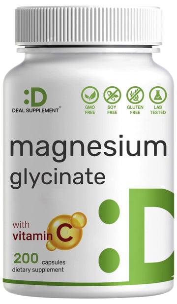 Magnesium Glycinate 500mg Per Capsule (1000mg Per Serving) Plus Vitamin C, 240 Capsules – 100% Chelated for Easy Absorption – Essential Mineral Supplement DEAL SUPPLEMENT Au supplements
