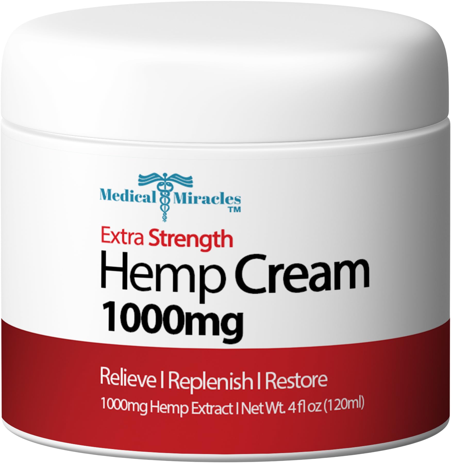 Medical Miracles Hemp Cream - Ideal for Hips, Joints, Neck, Back, Elbows, Fingers, Hands, and Knees (1000mg) Now NEW 4OZ Size Medical Miracles Au supplements