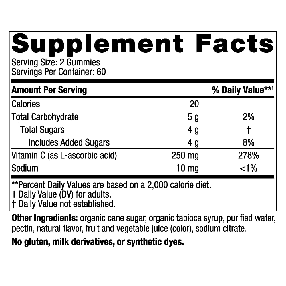 Nordic Naturals Vitamin C Gummies, Tart Tangerine - 120 Gummies - 250 mg Vitamin C - Immune Support, Antioxidant Protection, Child Growth & Development - Non-GMO, Vegan - 60 Servings Nordic Naturals Au supplements