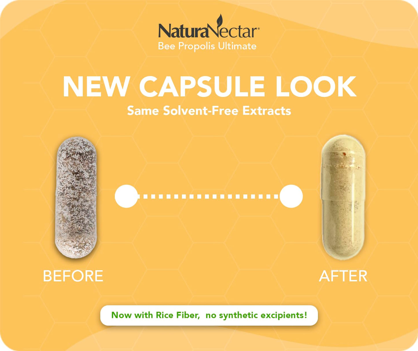 NaturaNectar - Ultimate Bee Propolis Capsules - NSF Contents Certified -Brazilian Red, Brown, & Green - Gluten-Free Supplement with Flavonoids - Naturally Sourced Through Ethical Beekeeping (60pcs.) NaturaNectarAu supplements