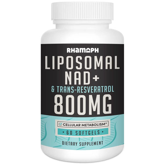 Rhamoph Liposomal NAD+ 800 mg with Trans-Resveratrol 300 mg, Max Absorption, Actual NAD+ Boosting Supplement for Healthy Aging, Cellular Energy, DNA Repair, Longevity - 60 Softgels RhamophAU supplements