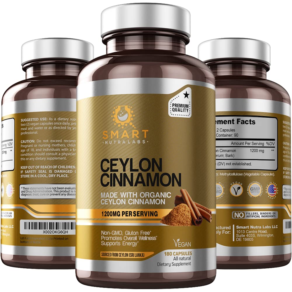 SMART NUTRA LABS Organic Ceylon Cinnamon Supplement 1200mg per SMART NUTRA LABS Au supplements