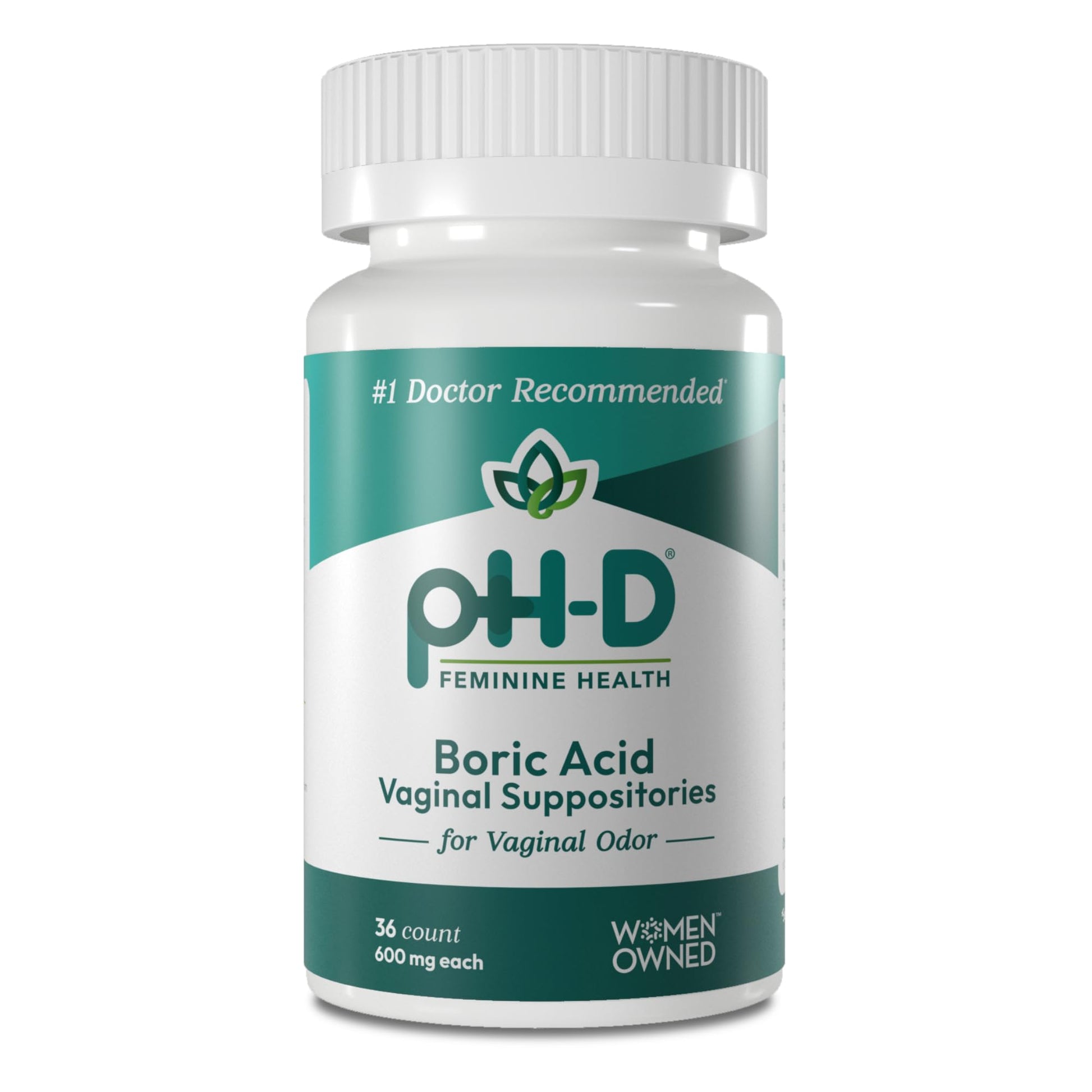 pH-D Feminine Health - 600 mg Boric Acid Suppositories - Woman Owned - for Vaginal Odor Use - 36 Count pH-D Feminine Health Support Au supplements