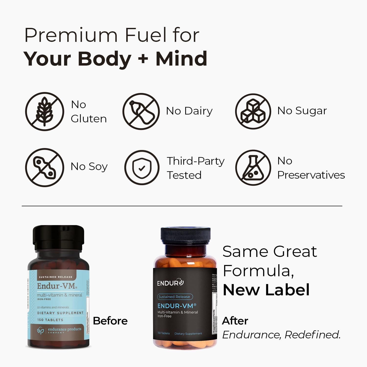 ENDUR-VM - Multivitamin Vitamin A, C, D, E, B12 & Zinc (Without Iron) SR (Sustained Release) 22 Essential Nutrients to Support Overall Wellness for Men & Postmenopausal Women - 150 Tablets Endurance Products Au supplements