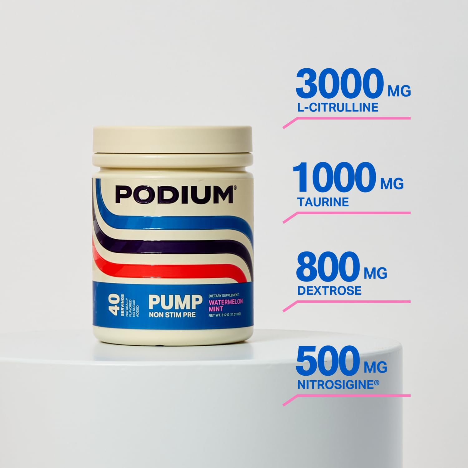 Podium Nutriton, Pump, Stimulant Free Pre-Workout, 40 Servings (Watermelon Mint) Podium Nutrition Au supplements