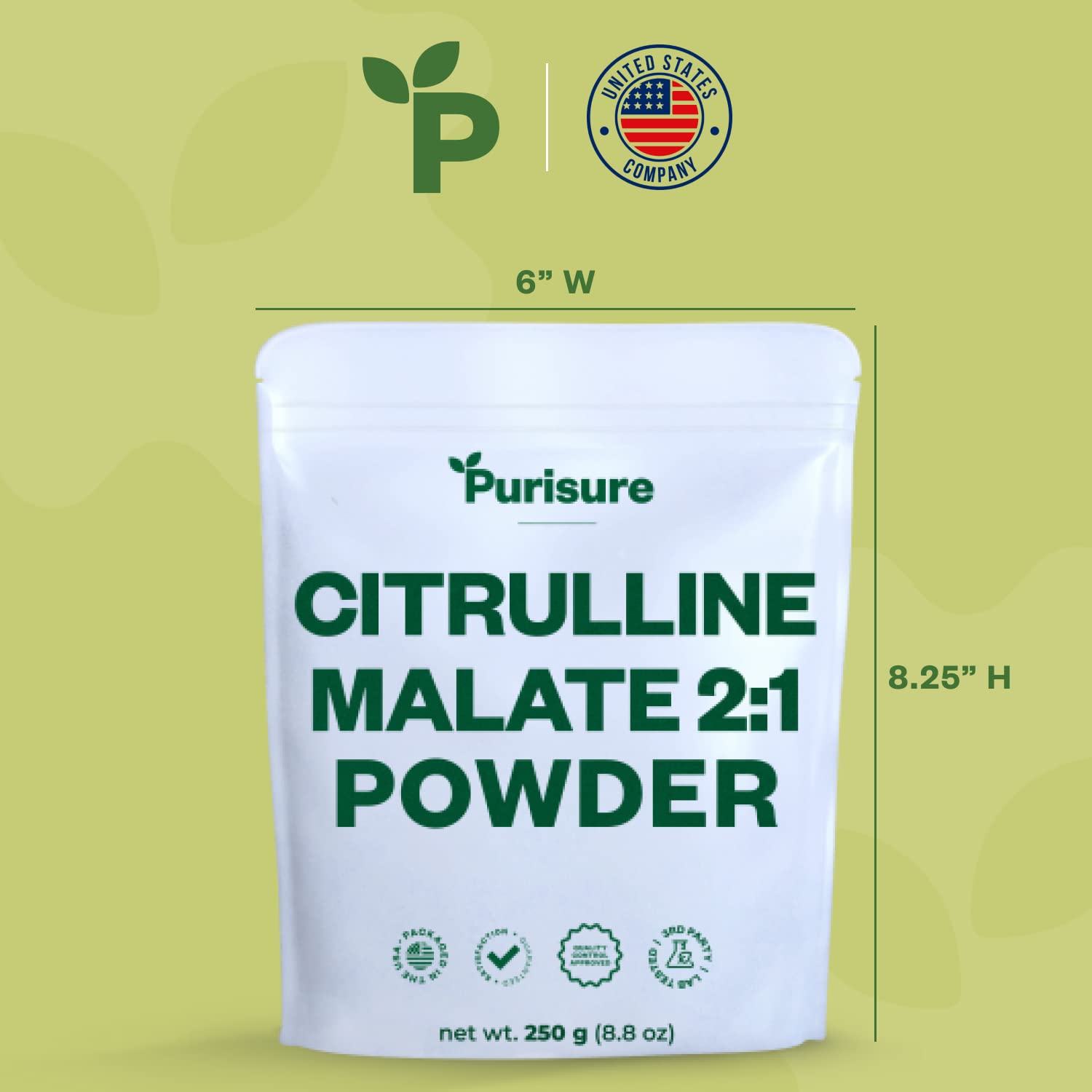 Purisure L-Ctrulline Powder 250g, Premium Citrulline 2:1 Malate Supplement for Strength Purisure Au supplements