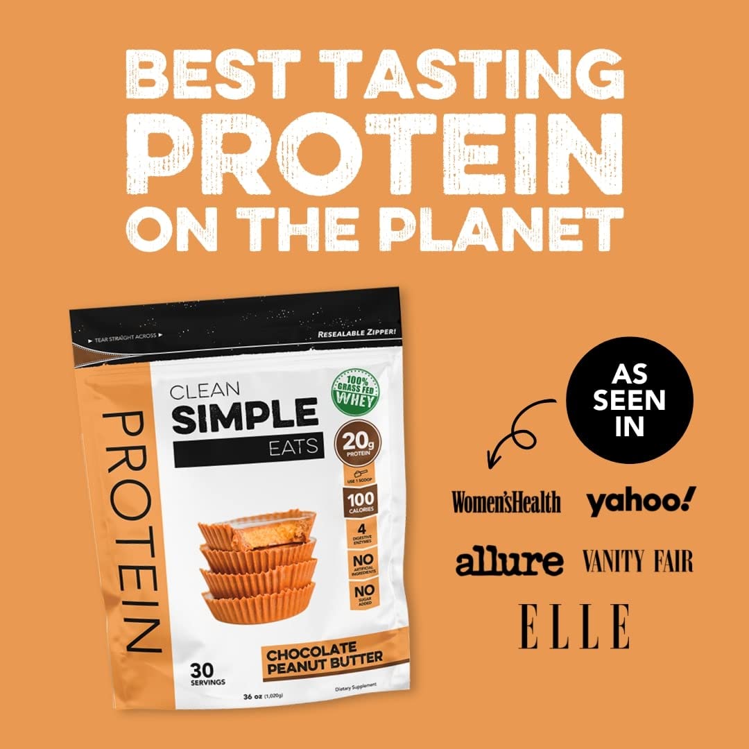 Clean Simple Eats Chocolate Peanut Butter Whey Protein Powder, Natural Sweetened Clean Simple Eats Au supplements