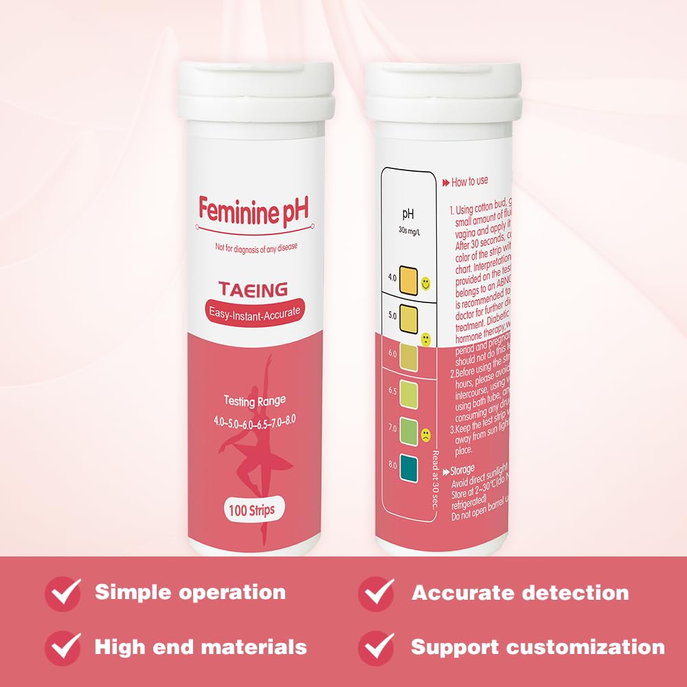 TAEING Vaginal Health pH Test Strips, 100pcs Feminine pH Test for Women, pH-Balance Monitor My Store Au supplements