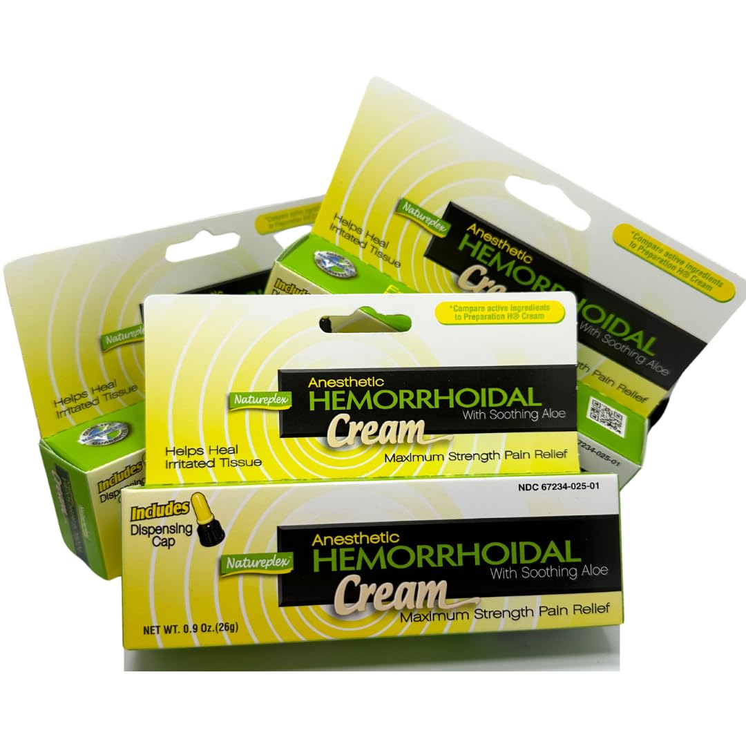 Anesthetic Hemorrhoidal Cream with Soothing Aloe Cream 3 Pack Natureplex Au supplements